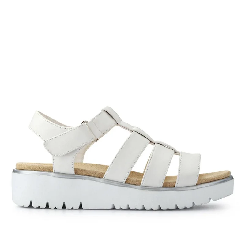 Wide Fit Strappy Sandals - WBINS41090 / 327 437 - White