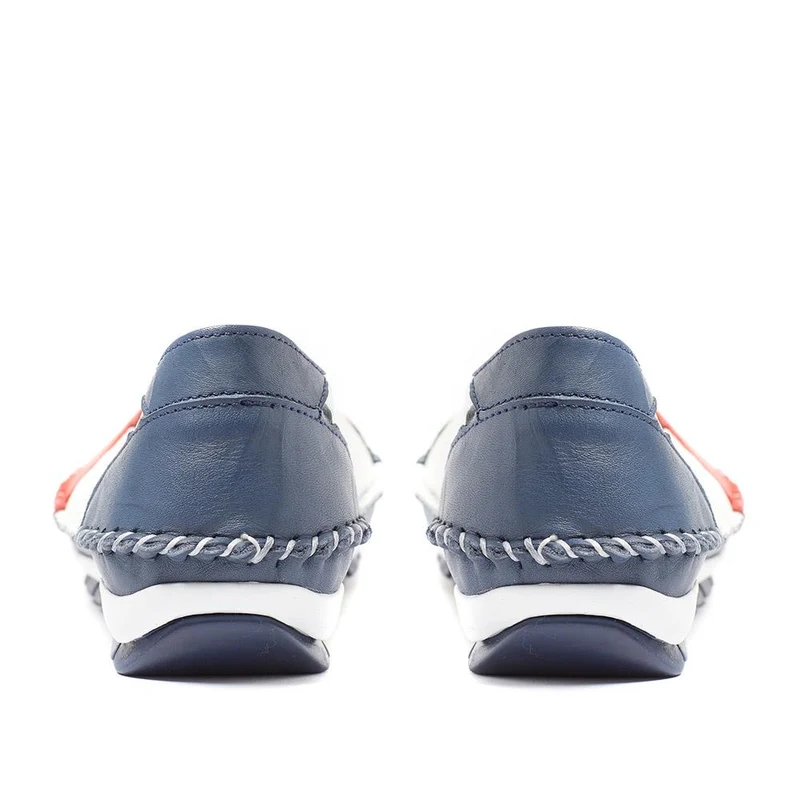 Leather Slip-On Shoes - SIMIN37001 / 323 260 - Navy-Red-White