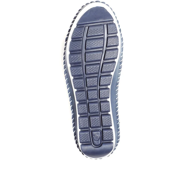 Leather Slip-On Shoes - SIMIN37001 / 323 260 - Navy-Red-White