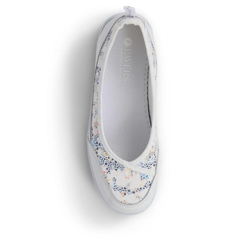 Slip-On Patterned Lightweight Pumps - BRK37007 / 323 323 - White Floral