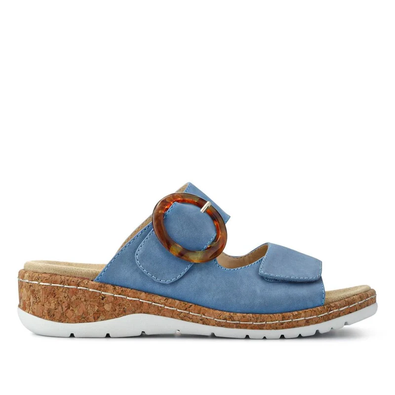 Wide Fit Dual-Fasten Mules - WBINS41103 / 327 398 - Blue