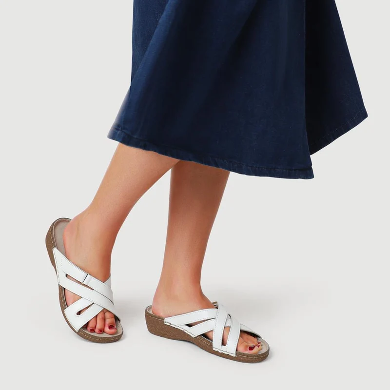 Leather Adjustable Mules - PATRI41002 / 327 611 - White