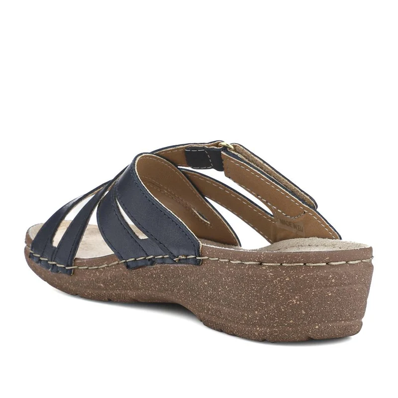 Leather Adjustable Mules - PATRI41002 / 327 611 - Navy