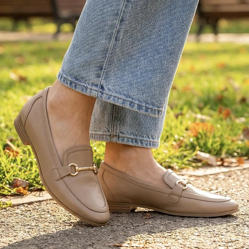 Snaffle Detail Shock Absorbing Moccasins - WOIL43028 / 329 617 - Taupe