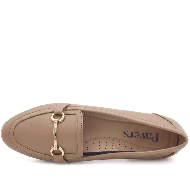 Snaffle Detail Shock Absorbing Moccasins - WOIL43028 / 329 617 - Taupe
