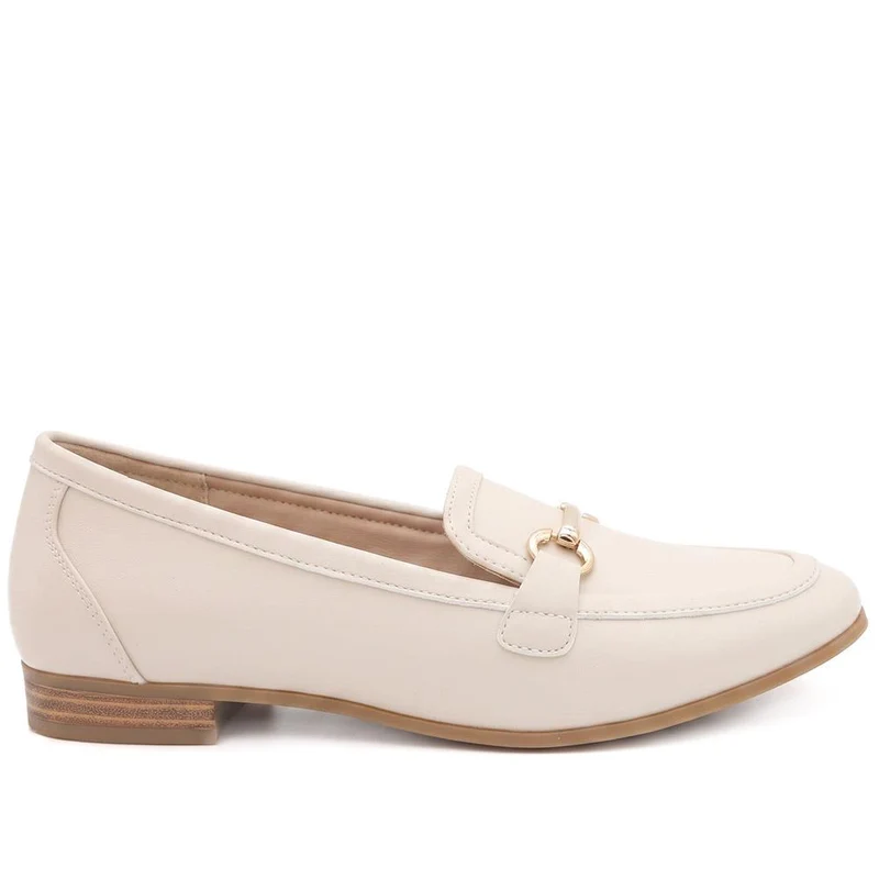 Snaffle Detail Shock Absorbing Moccasins - WOIL43028 / 329 617 - Beige