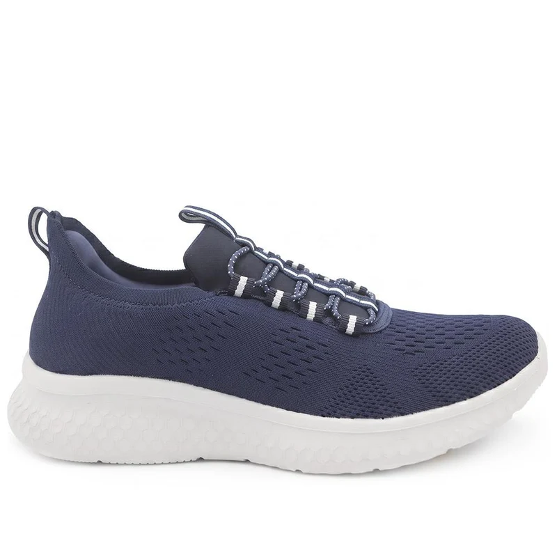Wide Fit Easy Step In Bungee Lace Trainers - BRK42002 / 328 108 - Navy
