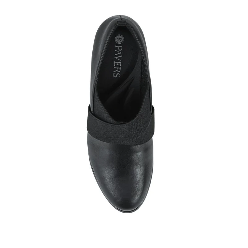 Smart Elasticated Block Heel Shoes - SANYI42003 / 328 057 - Black