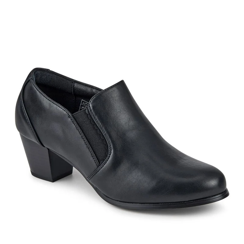 Smart Elasticated-Fit Heeled Shoes - SANYI42002 / 328 056 - Black