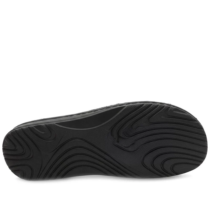 Leather Cushioned Slip On Sandals - FBFOO43002 / 329 502 - Black