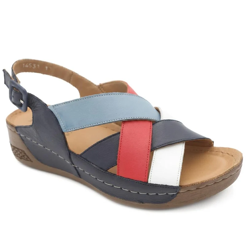 Strappy Buckled Leather Sandals - AS43004 / 329 759