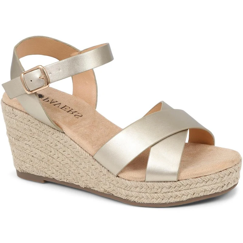 Lightweight Wedge Espadrilles - WBINS37095 / 323 624 - Gold