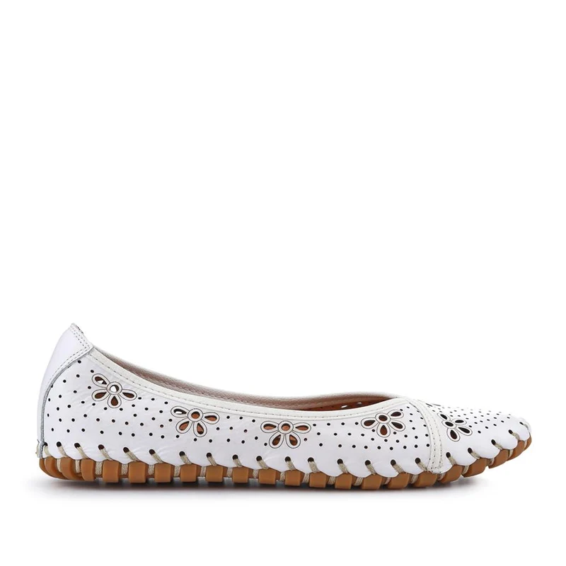 Leather Cushioned Pumps - KARY41003 / 327 469 - White
