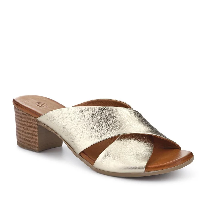 Smart Leather Mules - BELMET41004 / 327 230 - Gold