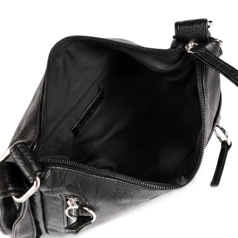 Multi Zip Adjustable Strap Crossbody Bag - JEWN44002 / 330 170 - Black
