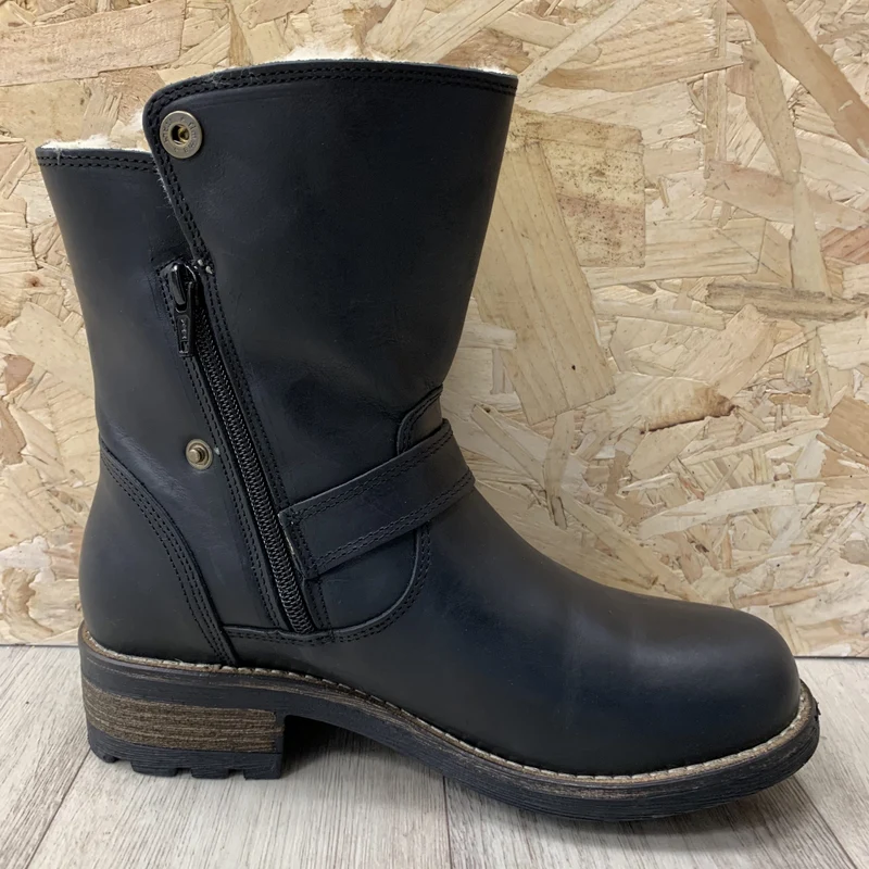 Oak & Hyde Damen-Stiefeletten „Bridge Double Up“ aus gefüttertem Leder – Schwarz