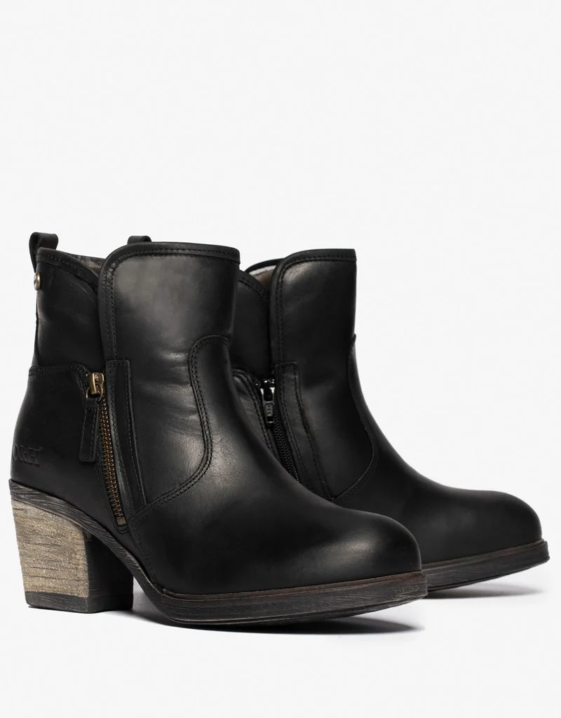 Oak & Hyde East Side Cesar Leder-Knöchelbuch für Damen – Schwarz
