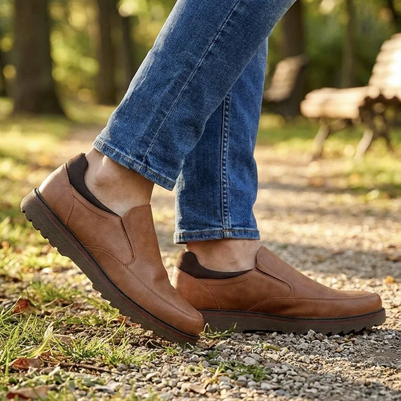 Wide Fit Smart Casual Moccasins - XINGH44006 / 330 040 - Tan