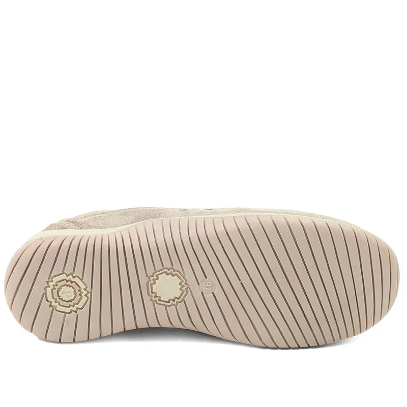 Memory Foam Leather Slip On Trainers - BRK43049 / 329 380 - Taupe