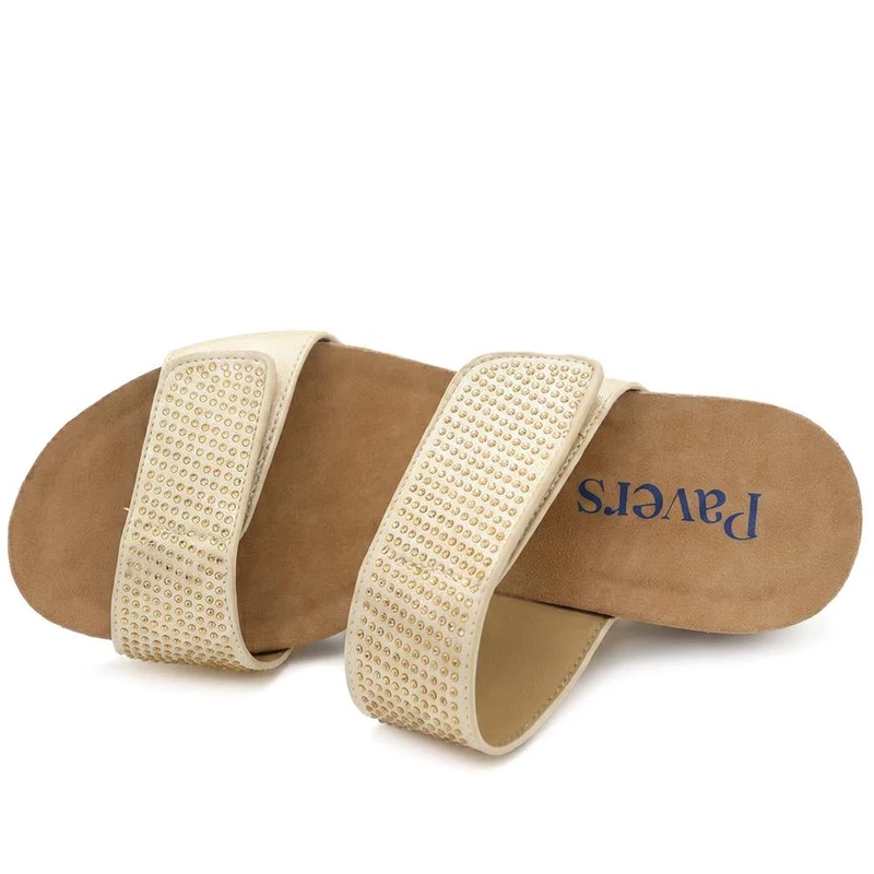 Dual Adjustable Fasten Wedge Sandals - BAIZH43046 / 329 347 - Soft Gold