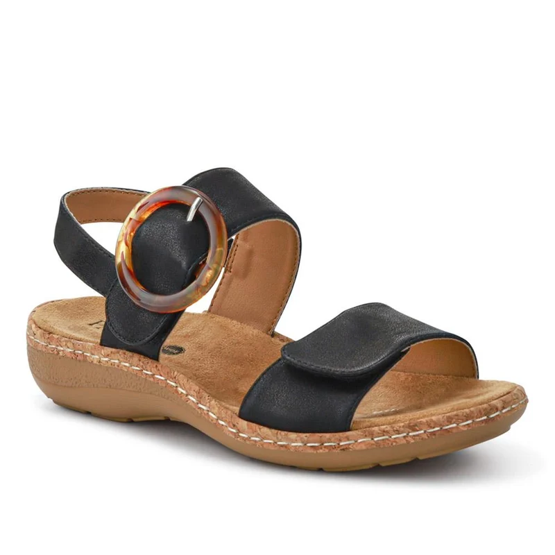 Adjustable Buckle Detail Comfort Sandals - WBINS39084 / 325 249