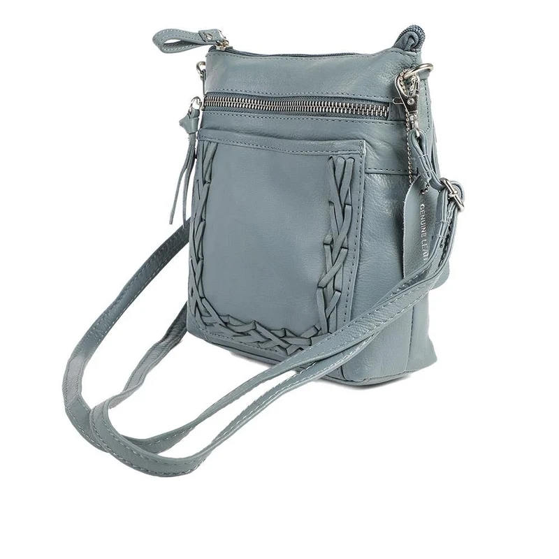 Leather Zip Close Crossbody Bag - JWNBG43000 / 329 276 - Denim