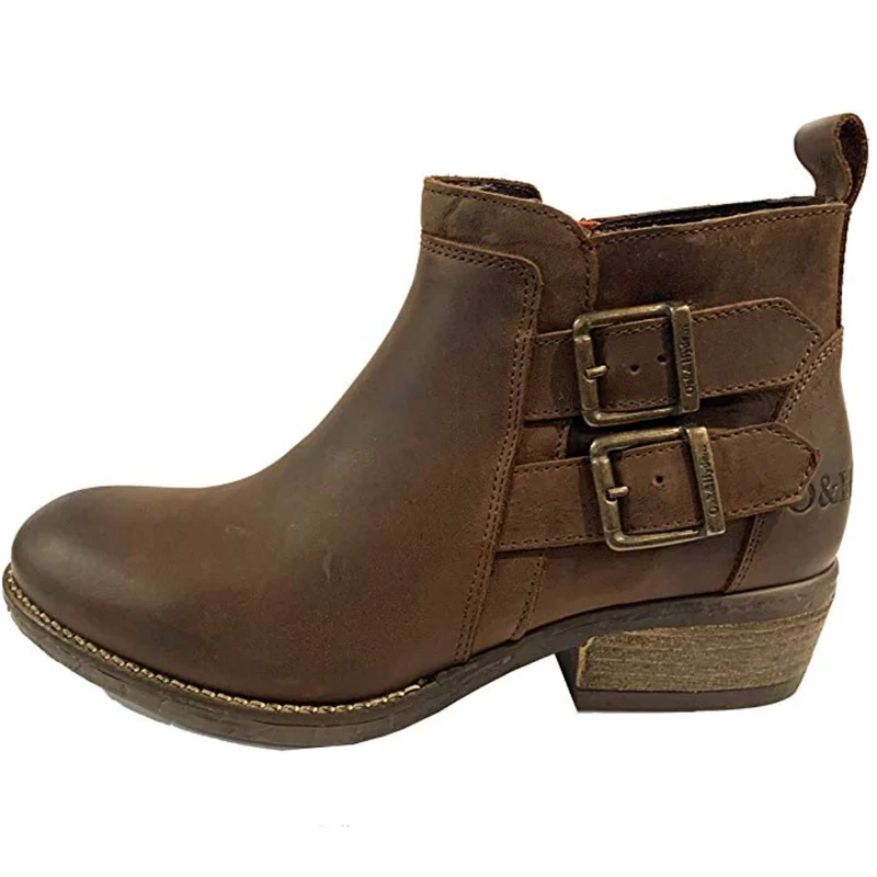 Oak & Hyde Damen Rita Twim Lederstiefelette - Braun