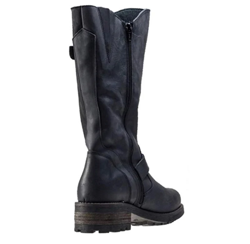 Oak & Hyde Damen Crest Bombain Lederstiefel - Schwarz