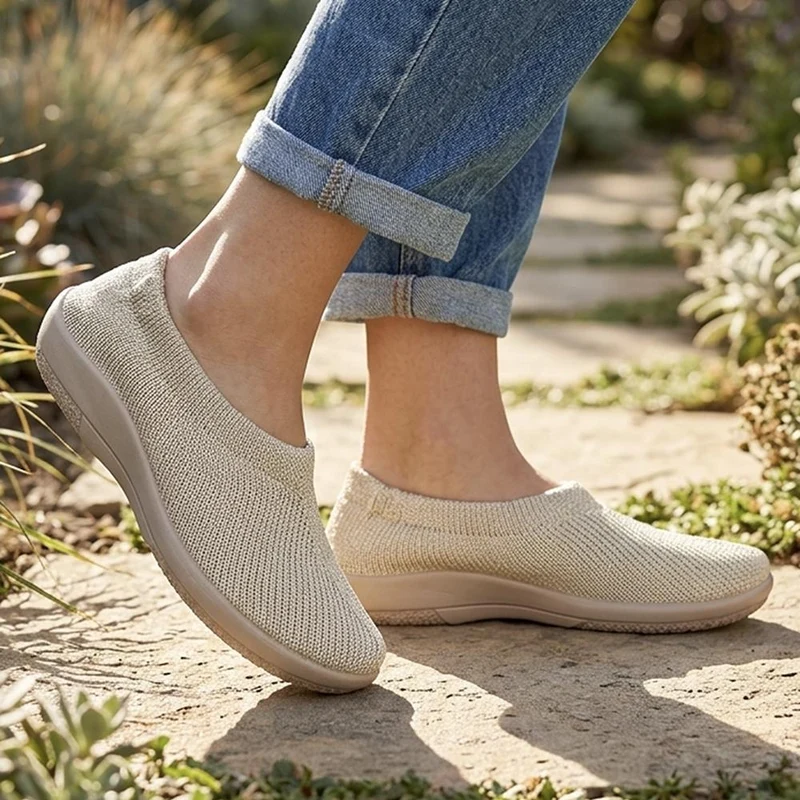 Flexible Fabric Upper Slip On Shoes - PLU44002 / 330 363 - Natural