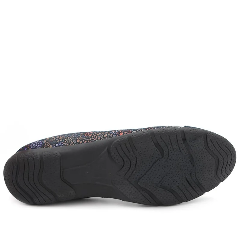 Leather Slip On Ballet Flats - BRK44005 / 329 758 - Navy Floral