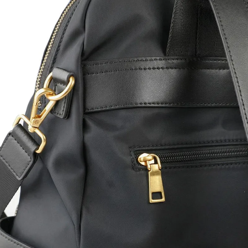 Virelle Leather Backpack With Zip Pockets - VIRELLE / 329 382 - Black