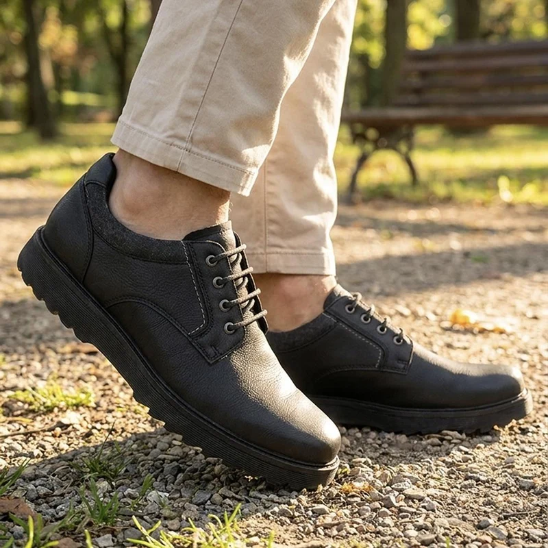 Wide Fit Smart Lace Up Shoes - XINGH44007 / 330 041 - Black