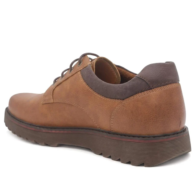Wide Fit Smart Lace Up Shoes - XINGH44007 / 330 041 - Tan