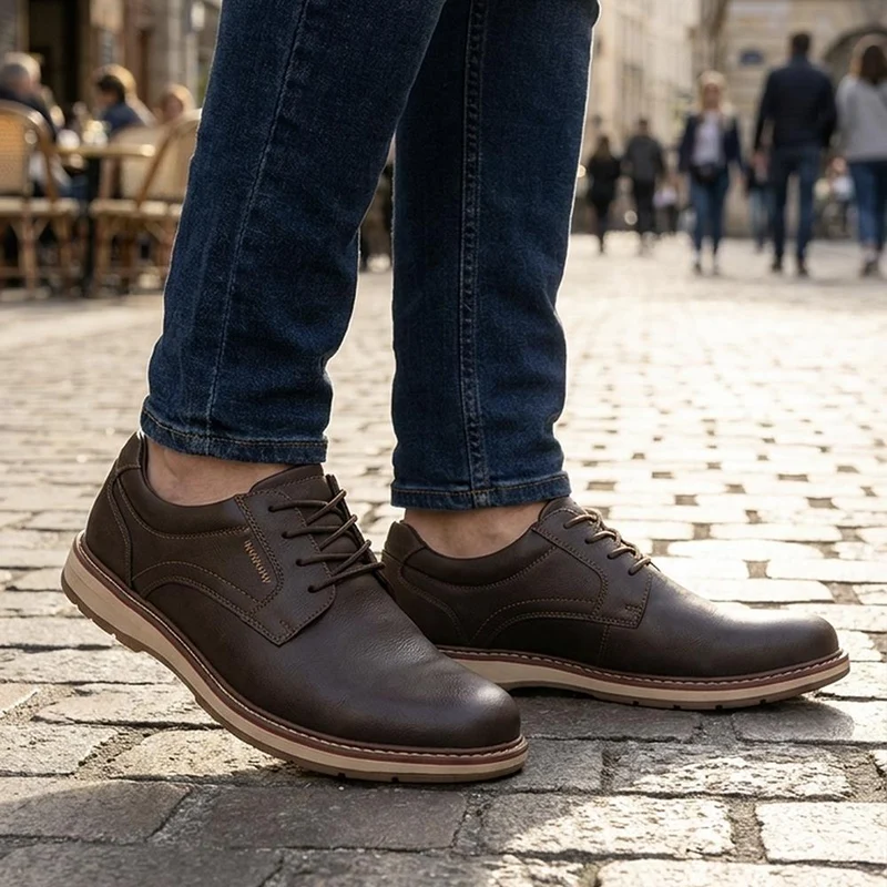 Casual Lace Up Shoes - XINGH44012 / 330 033 - Brown