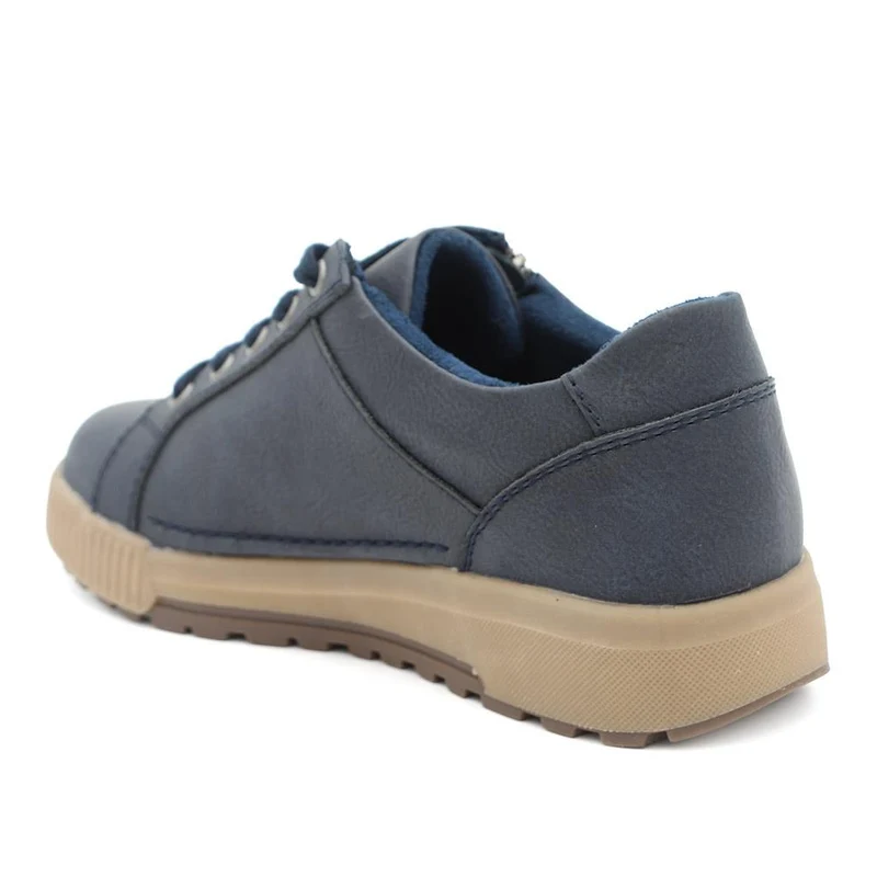 Wide Fit Zip & Lace Trainers - WBINS41019 / 326 929 - Navy