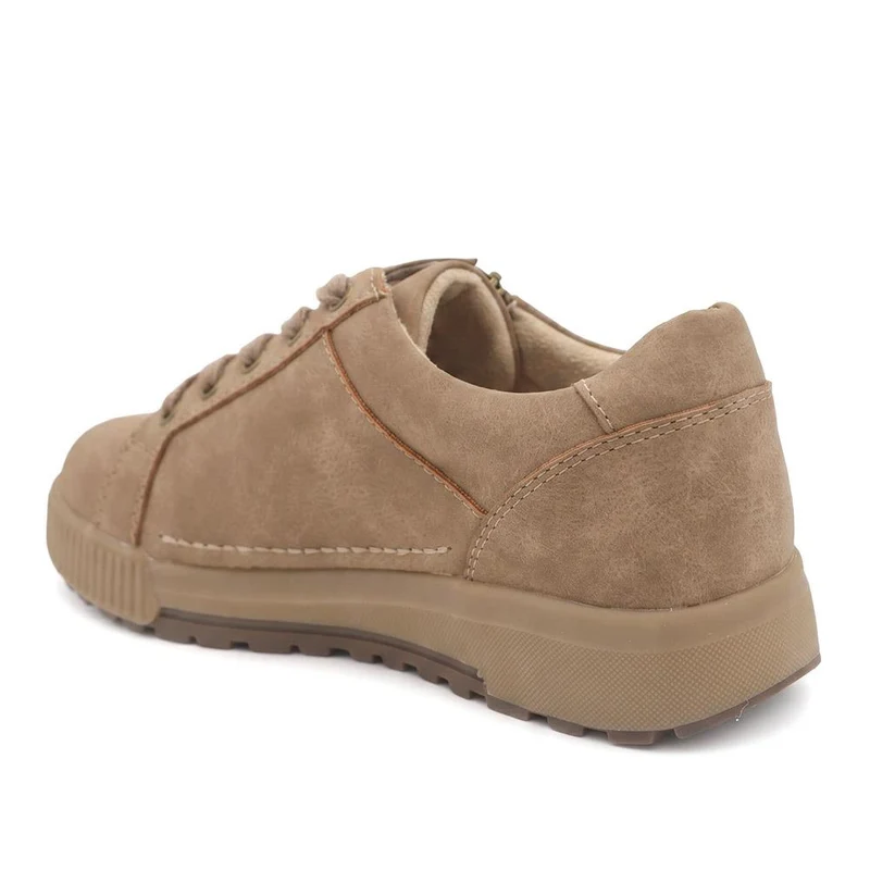 Wide Fit Zip & Lace Trainers - WBINS41019 / 326 929 - Taupe