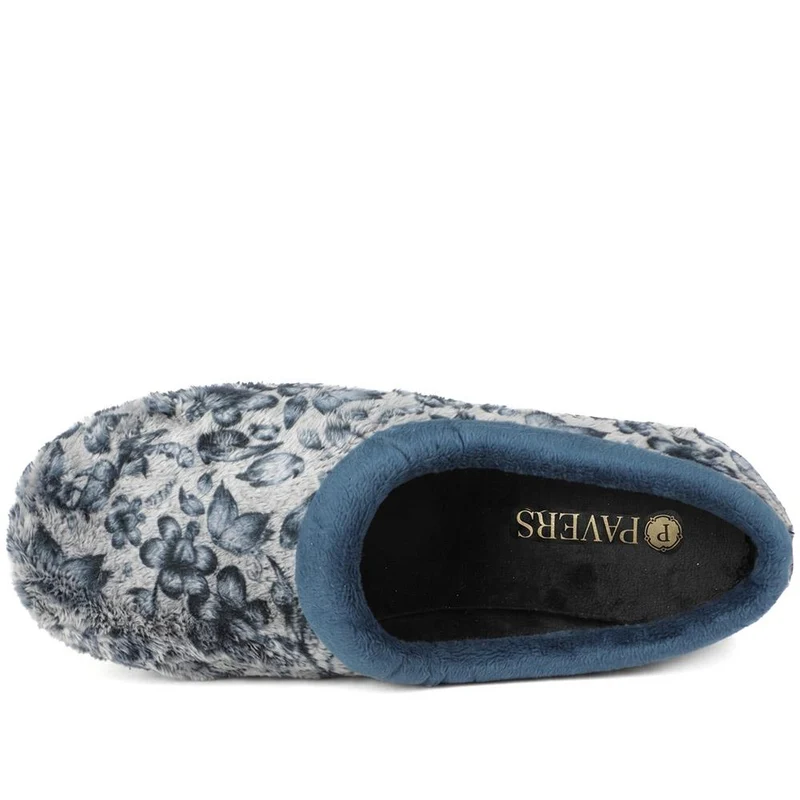 Warm Lined Faux Fur Slippers - ANAT44001 / 330 346 - Navy