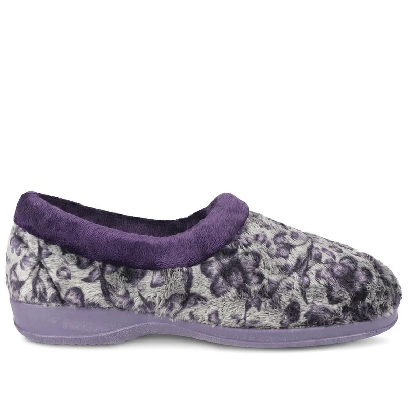 Warm Lined Faux Fur Slippers - ANAT44001 / 330 346 - Purple
