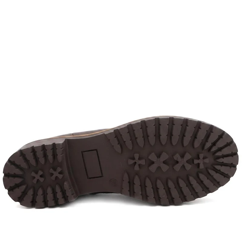 Wide Fit Slip On Boots With Side Zip - WK42004 / 328 123 - Brown