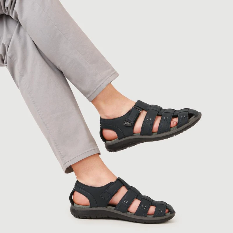 Leather Touch-Fasten Sandals - DDIN41016 / 327 267 - Navy