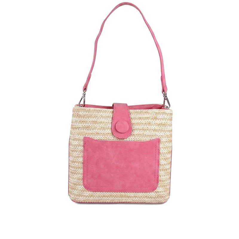 Woven Shoulder Bag with Faux Leather Trim - RIM43000 / 329 297