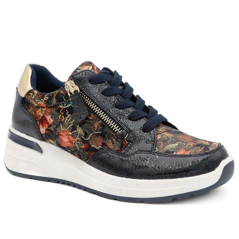 Stylish Zip & Lace Wedge Trainers - WBINS44050 / 329 621