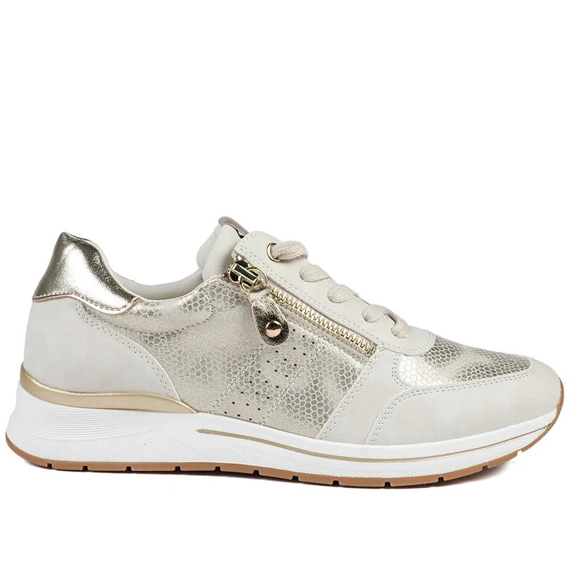Cushioned Zip Up Trainers - WOIL43022 / 329 072 - Beige