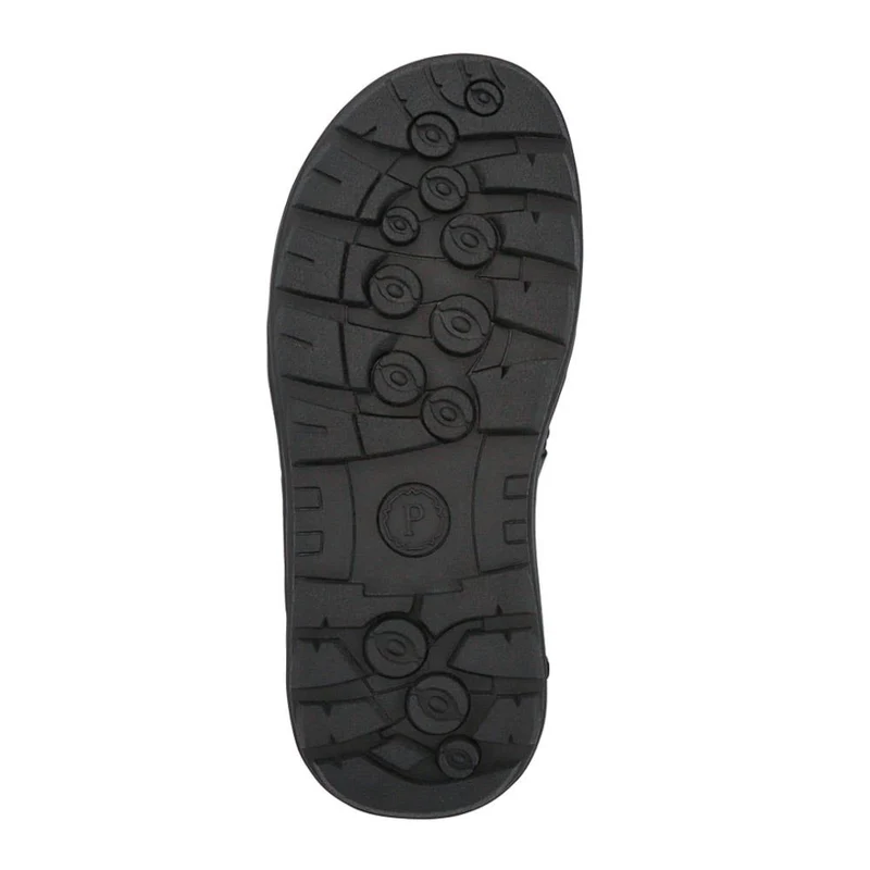 Men's Leather Adjustable Sandals - AATRA41002 / 326 946 - Black