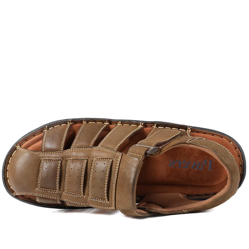 Premium Leather Touch Fastening Sandals - AATRA43010 / 328 938 - Brown
