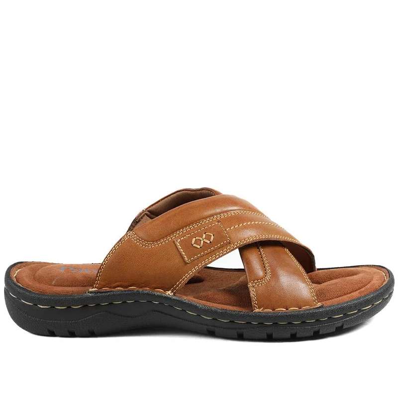 Leather Mule Sandals - AATRA43003 / 328 936 - Tan