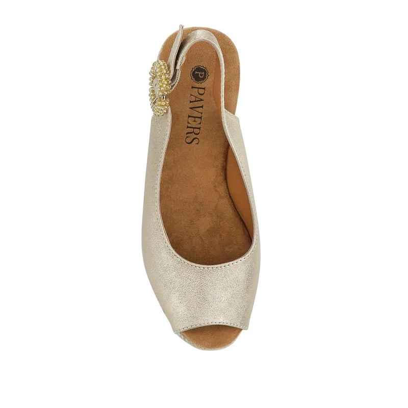 Buckle Fastening Wedge Espadrilles - WBINS41057 / 327 257 - Gold