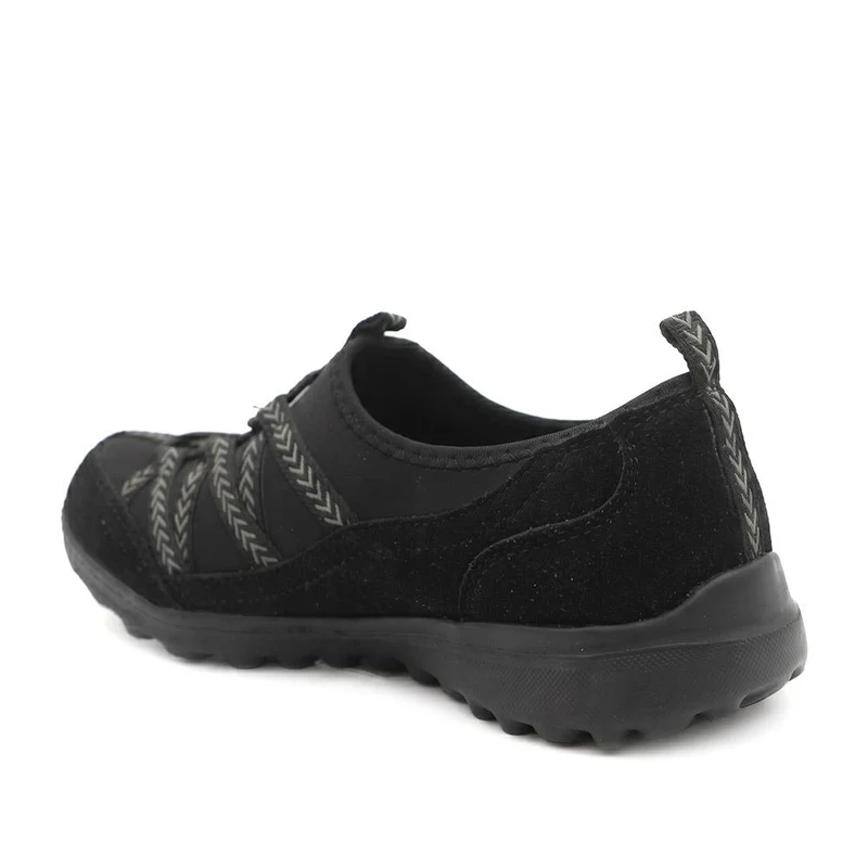 Leather Memory Foam Slip On Trainers - BRK43058 / 329 596 - Black