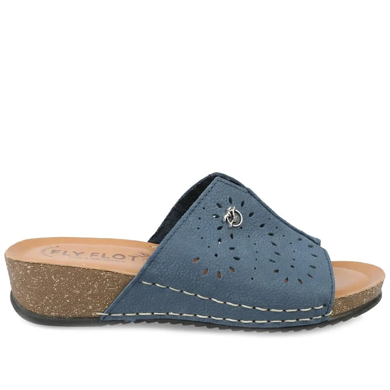 Fly Flot Leather Mule Sandals - FLY43012 / 328 649 - Blue