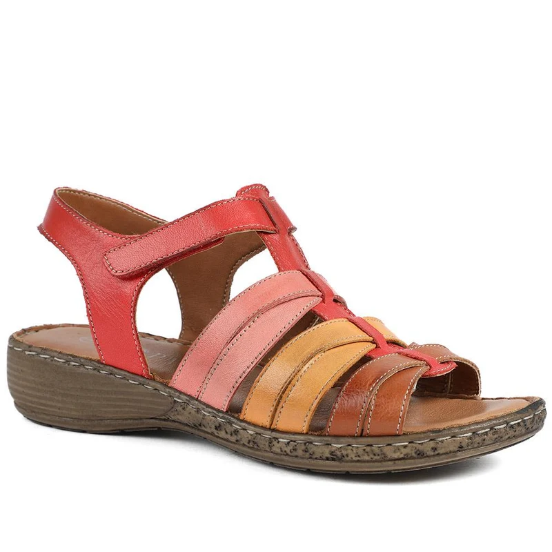 Premium Leather Adjustable Fasten Sandals - LUCK43002 / 329 420